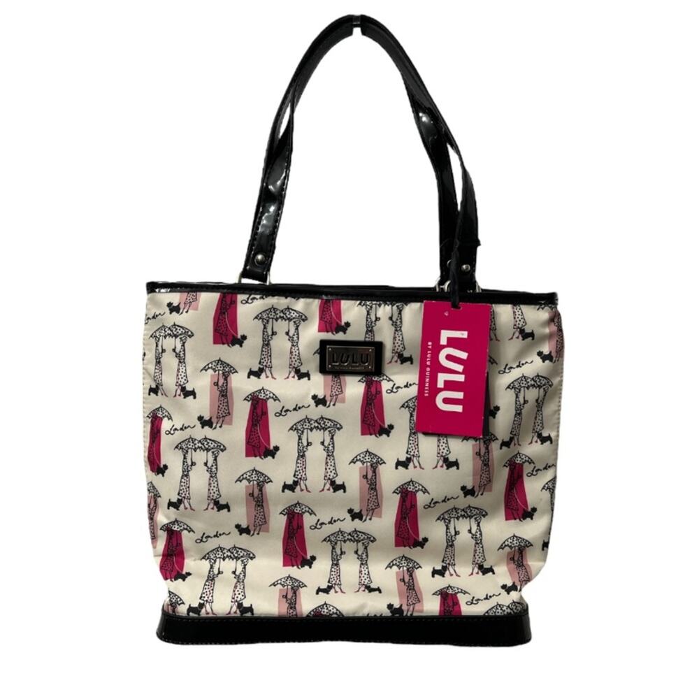 Lulu Guinness London Scotty Dog Tote Purse Handbag With Matching Coin Pouch